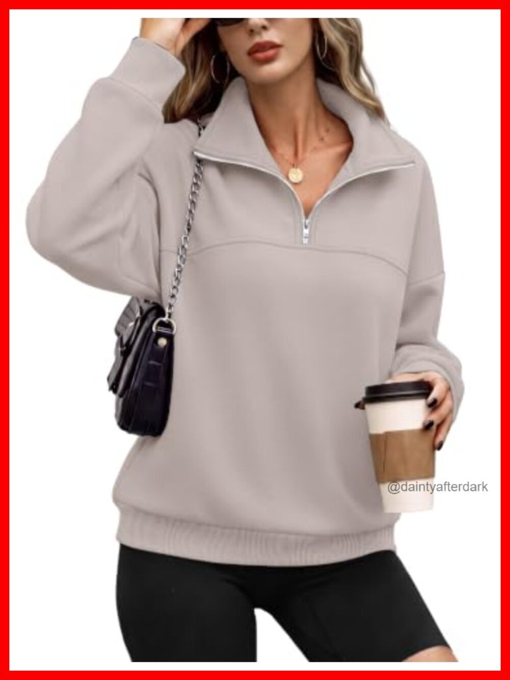 Women's Half Zip Fleece Sweatshirt Oversized Cropped Pullover Hoodie